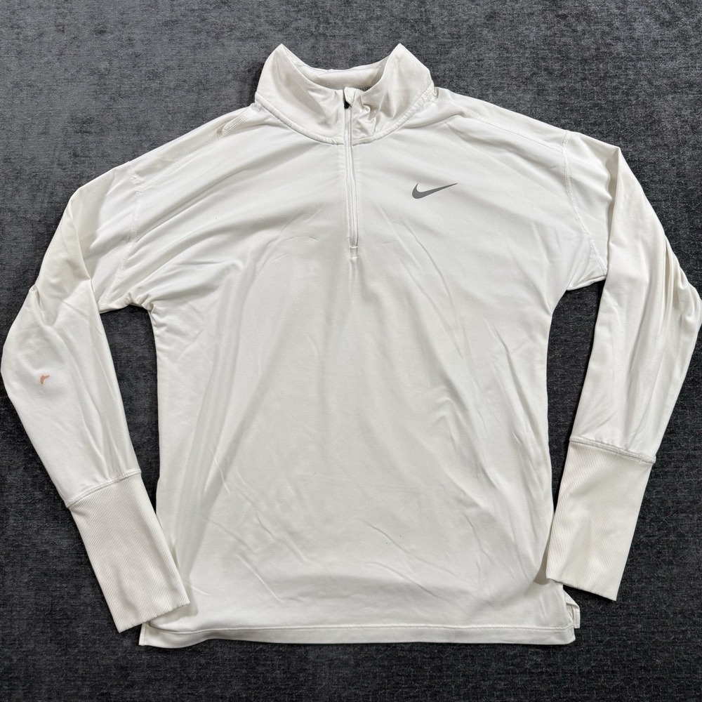 Nike Swift UV Protection 1/4 Zip White Running Top Women's‎ Size XL Athletic